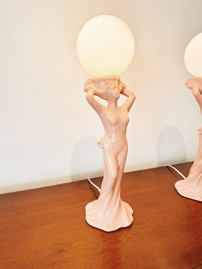 80s Vintage Deco Venus in Gemini Ceramic Lamp / 2 AVAILABLE