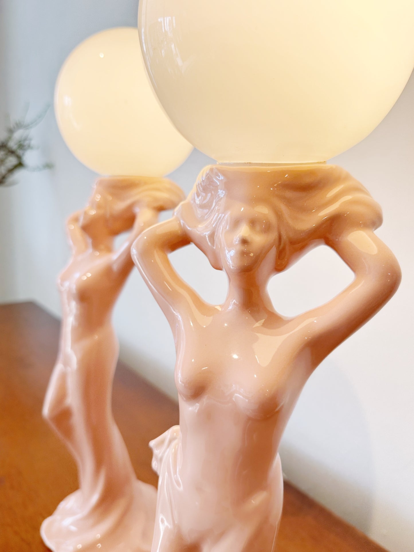 80s Vintage Deco Venus in Gemini Ceramic Lamp / 2 AVAILABLE