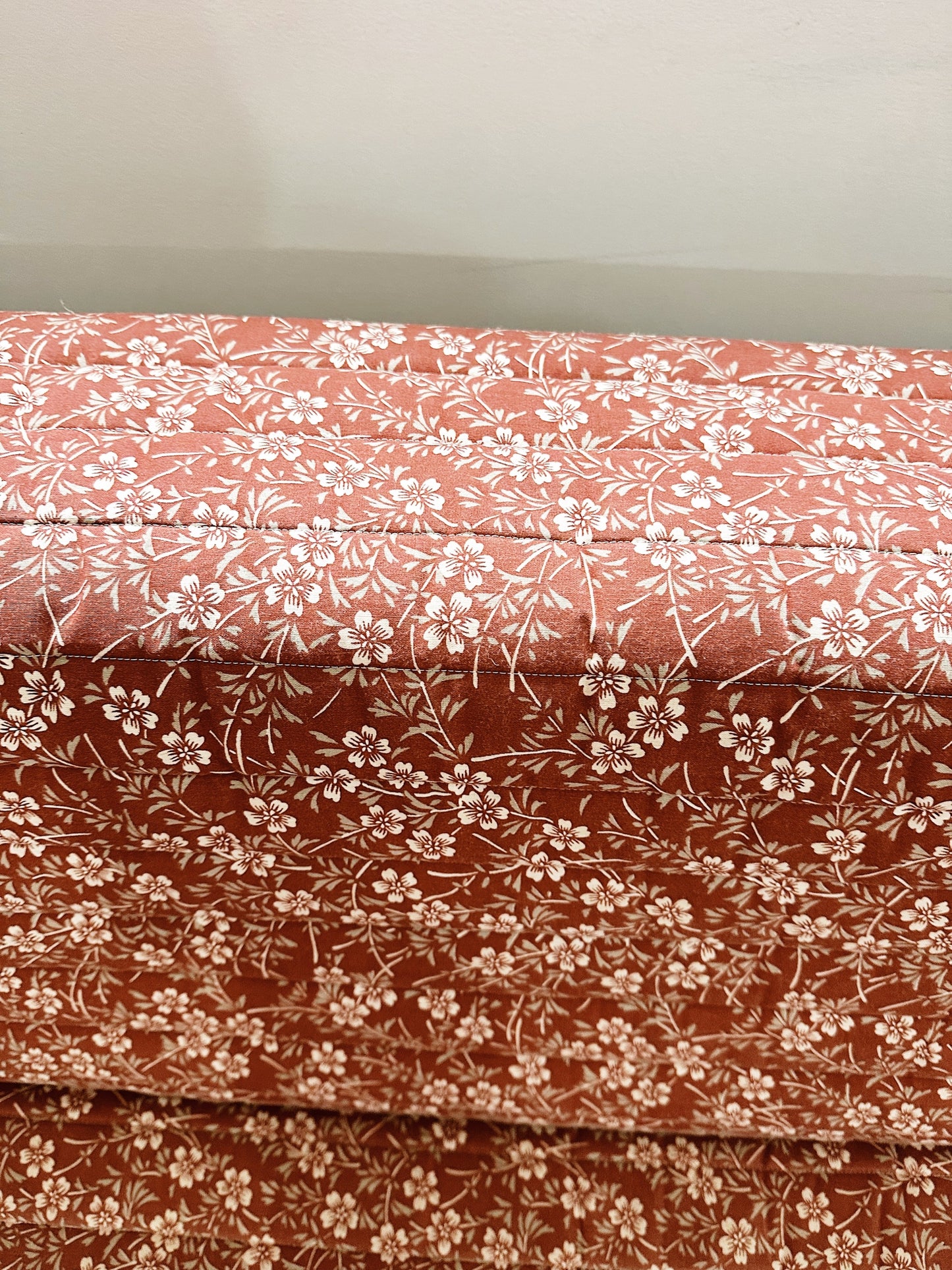 80s Vintage Quilted Floral Foam Foldout Sofa Bed