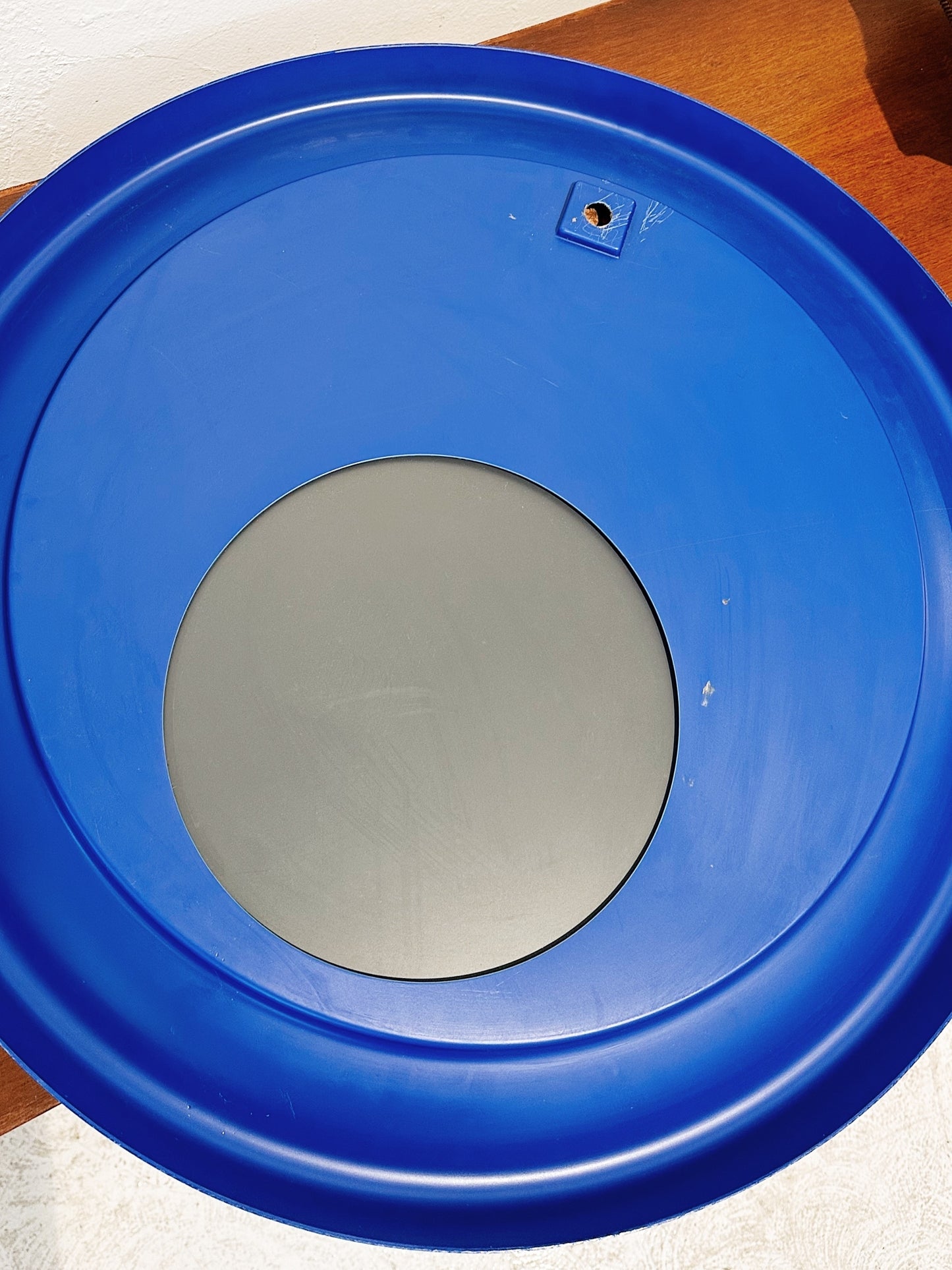 80s Vintage Plastic Fantastic Mirror / Blue