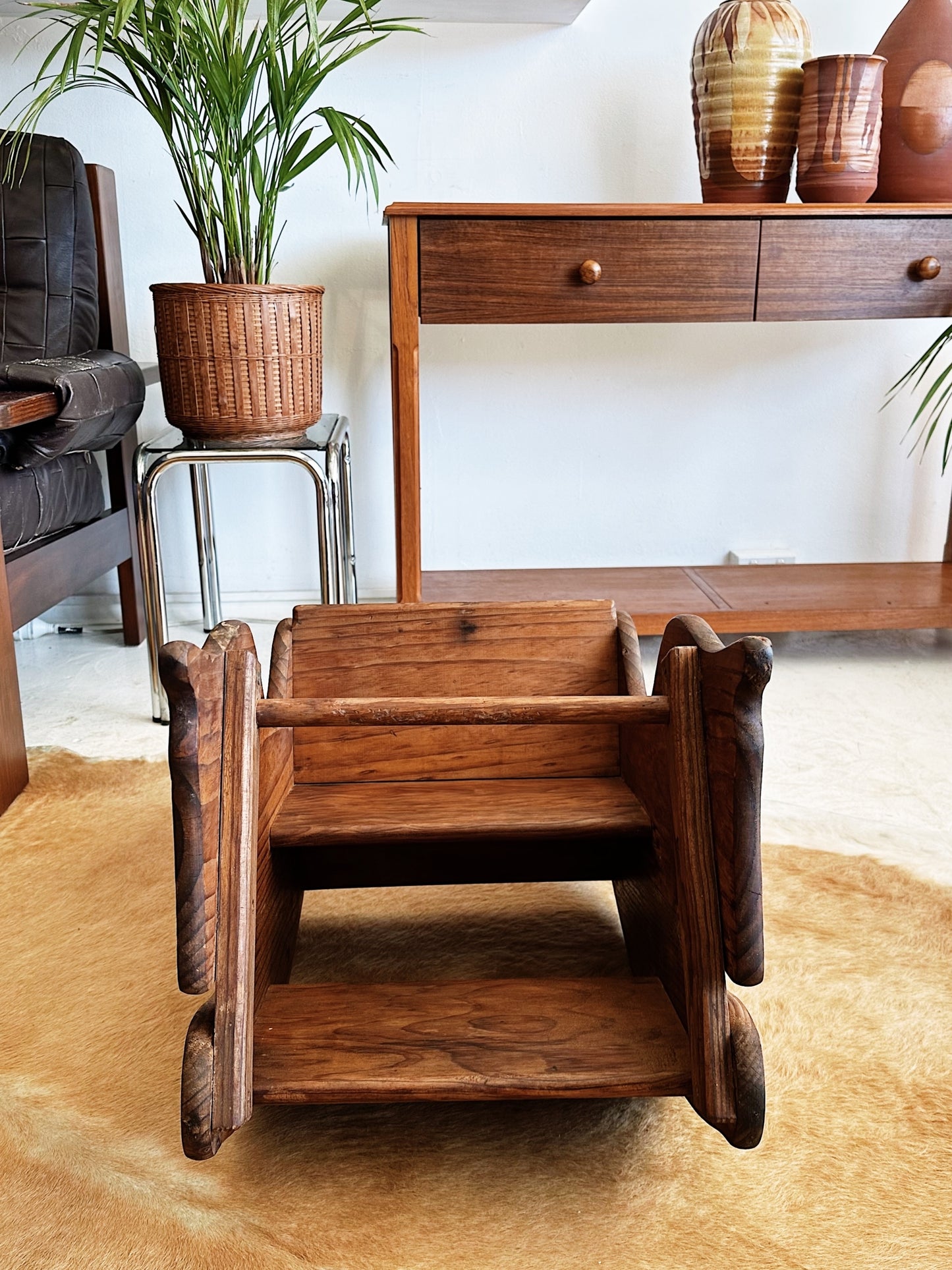 80s Vintage Wooden Rocking Horse