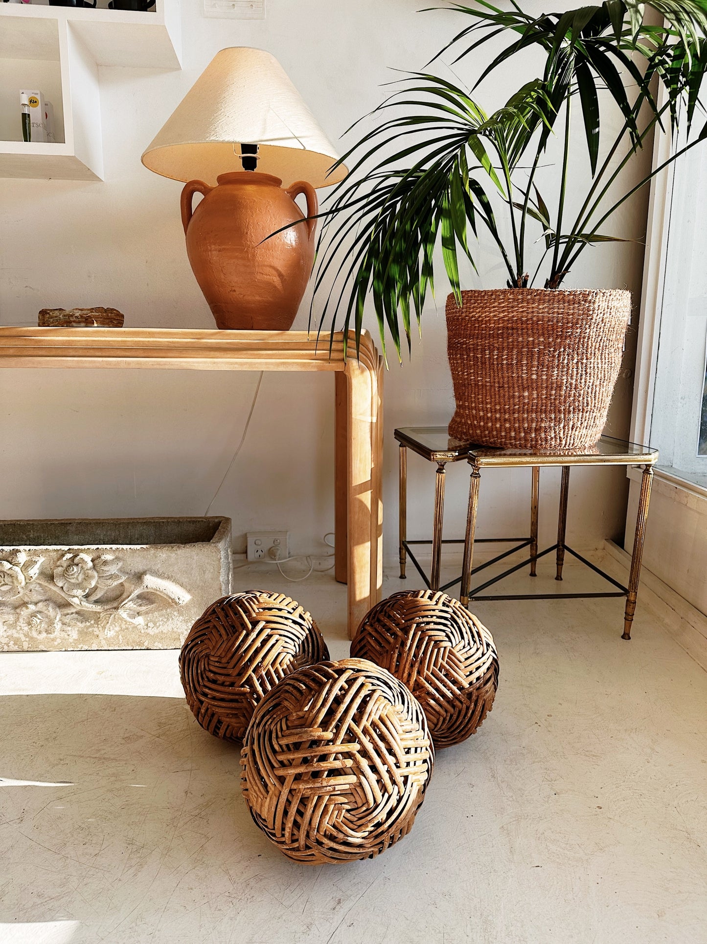 90s Vintage Rattan "Sepak Takraw" Balls / 1 Available
