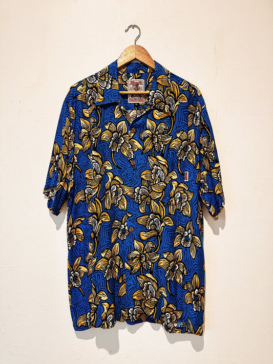 Bruce Goold "Gold Orchids" Vintage Mambo Loud Shirt (L) 84