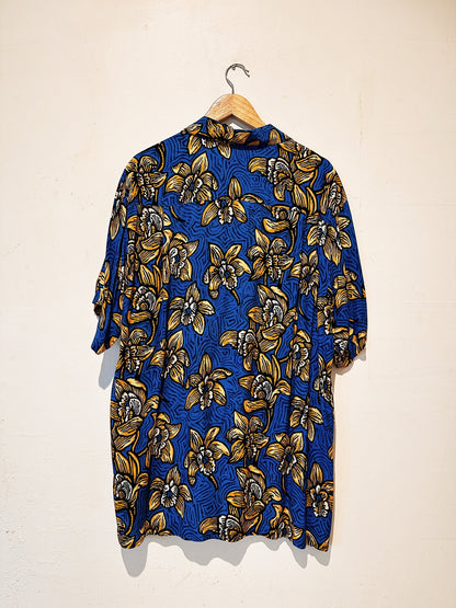 Bruce Goold "Gold Orchids" Vintage Mambo Loud Shirt (L) 84