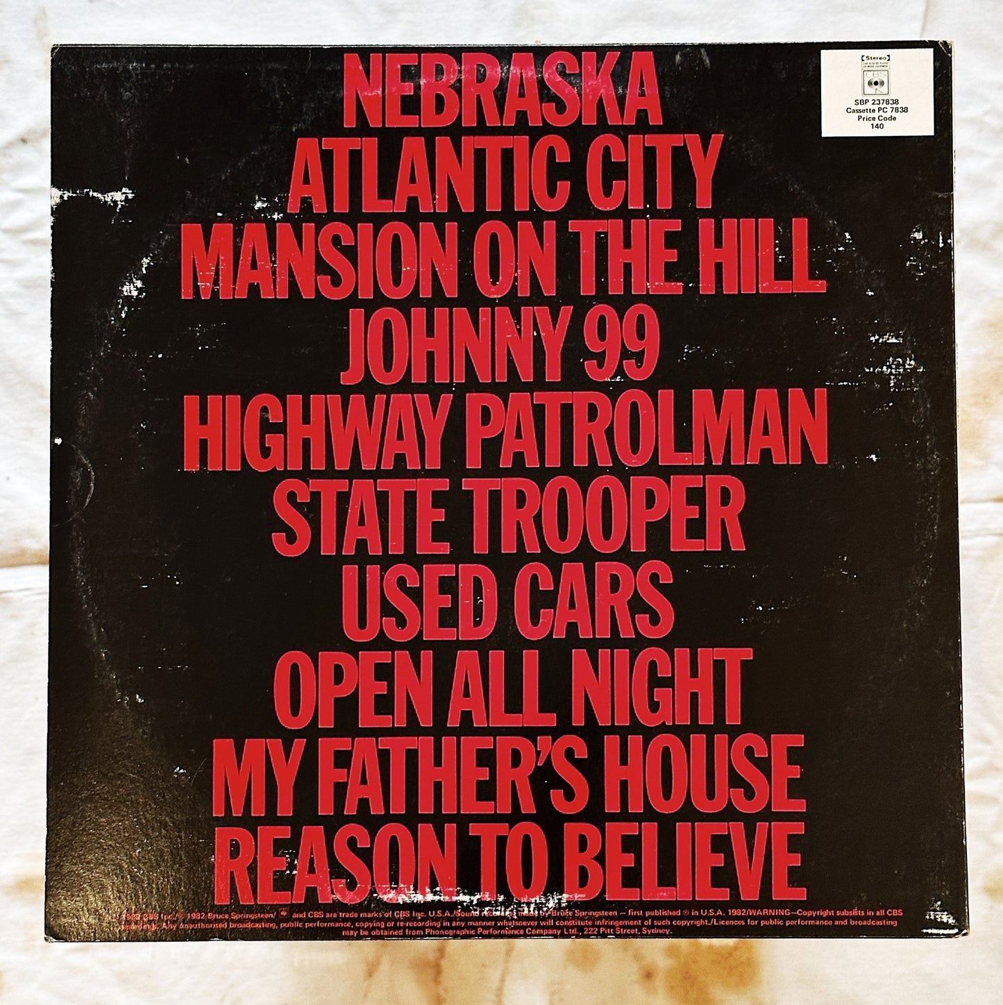 Bruce Springsteen / Nebraska LP