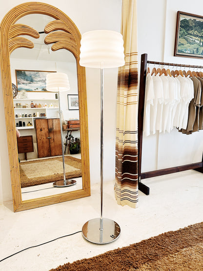 Vintage Kinetic Living Concept Glass & Chrome Floor Lamp