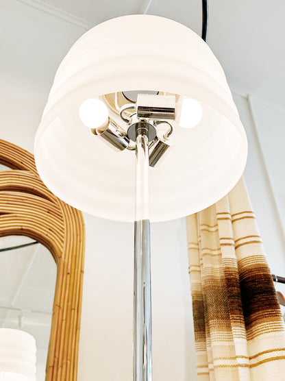 Vintage Kinetic Living Concept Glass & Chrome Floor Lamp