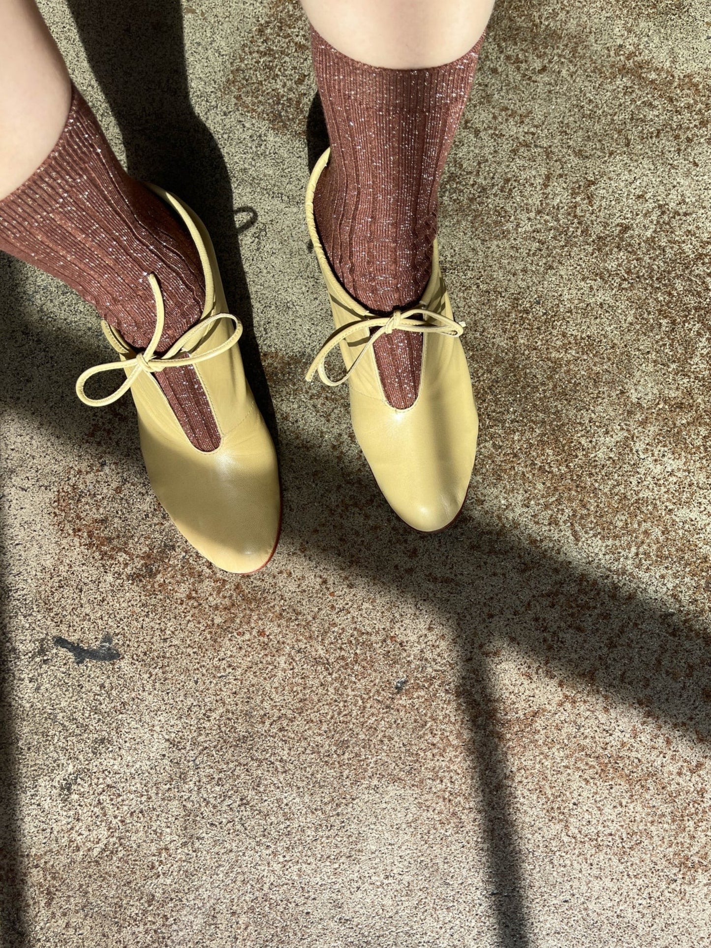 Le Bon Shoppe Her Socks / Bronze Glitter