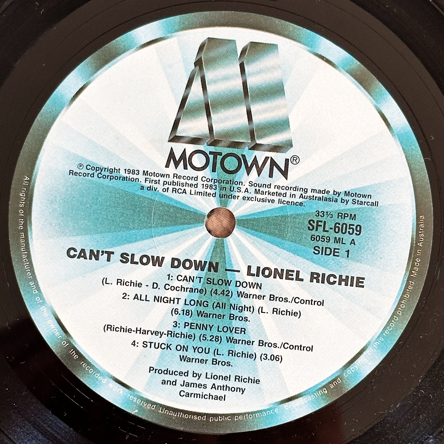 Lionel Ritchie / Can't Slow Down LP