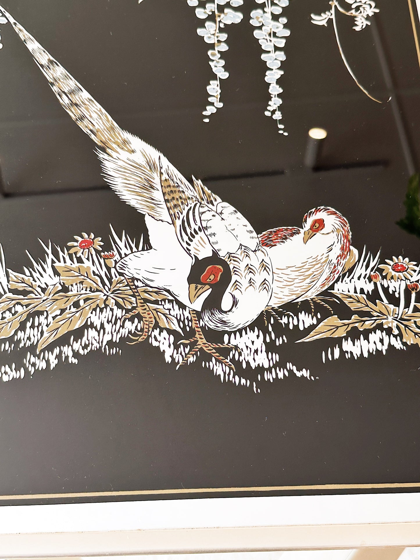 Oriental Birds Printed Mirror