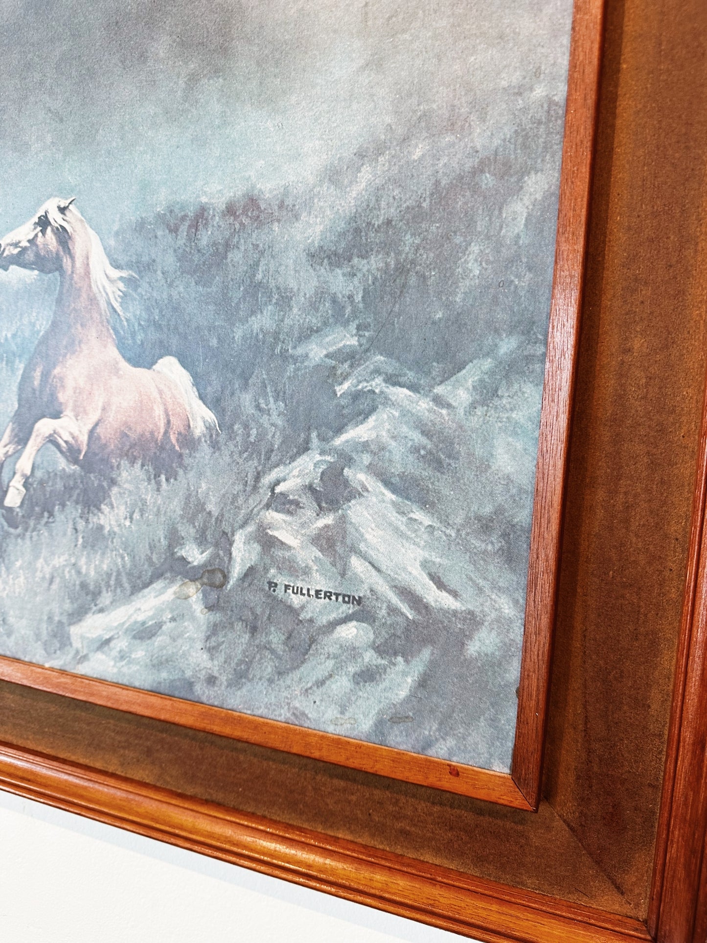 Vintage P. Fullerton Mid Century Wild Horses Print