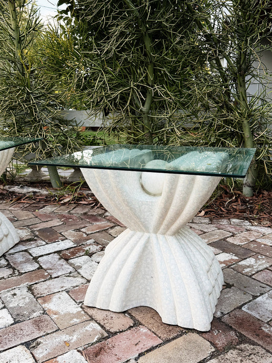 Rare 80s Vintage Handmade Plaster Urchin Side Table / 1 AVAILABLE