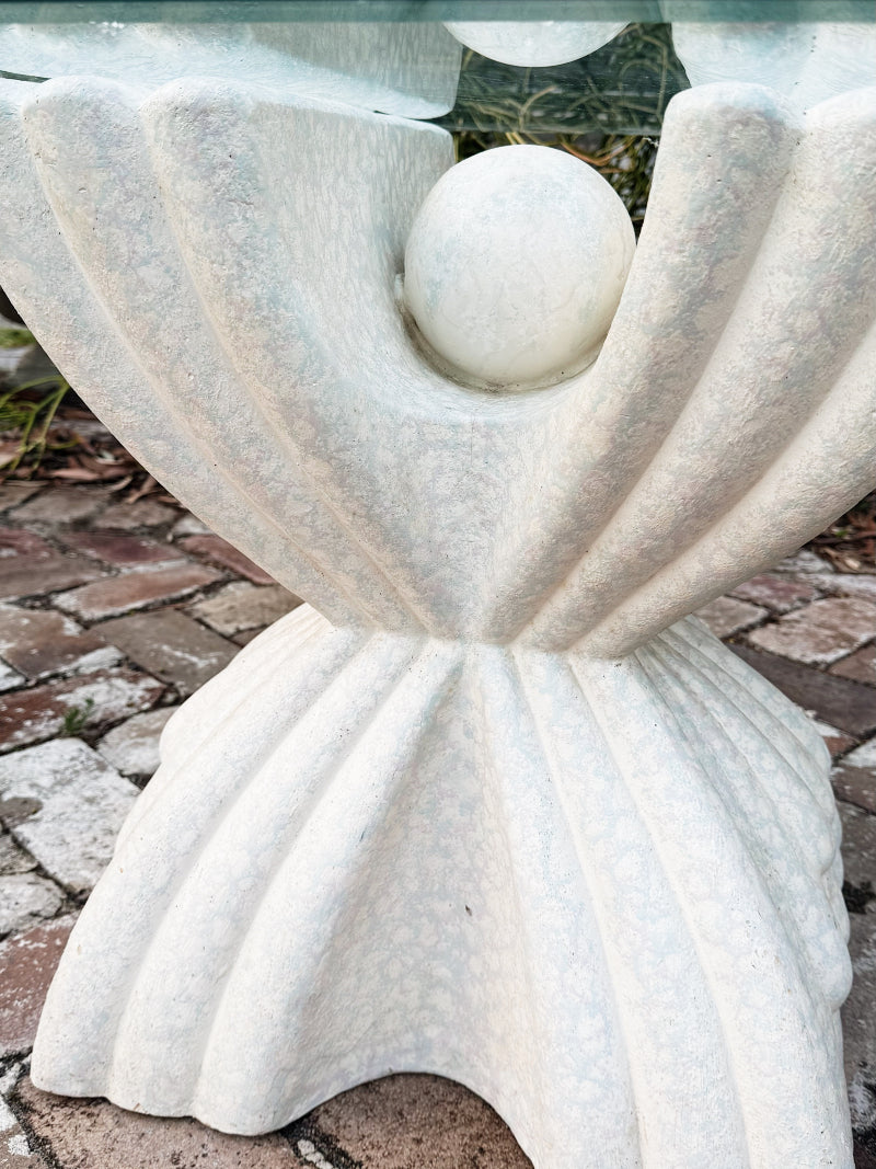 Rare 80s Vintage Handmade Plaster Urchin Side Table / 1 AVAILABLE