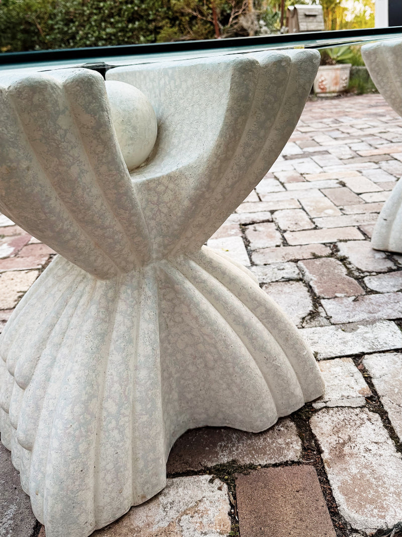 Rare 80s Vintage Handmade Plaster Urchin Side Table / 1 AVAILABLE