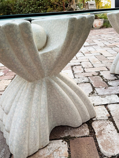 Rare 80s Vintage Handmade Plaster Urchin Side Table / 1 AVAILABLE