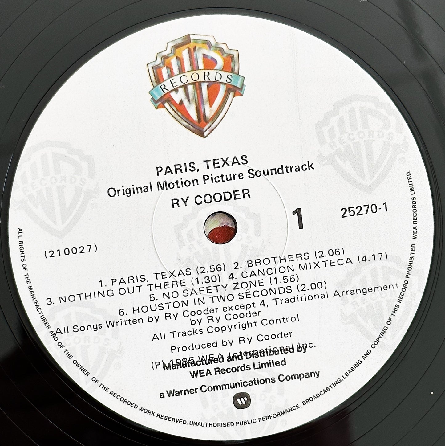 Ry Cooder / Paris, Texas OST LP