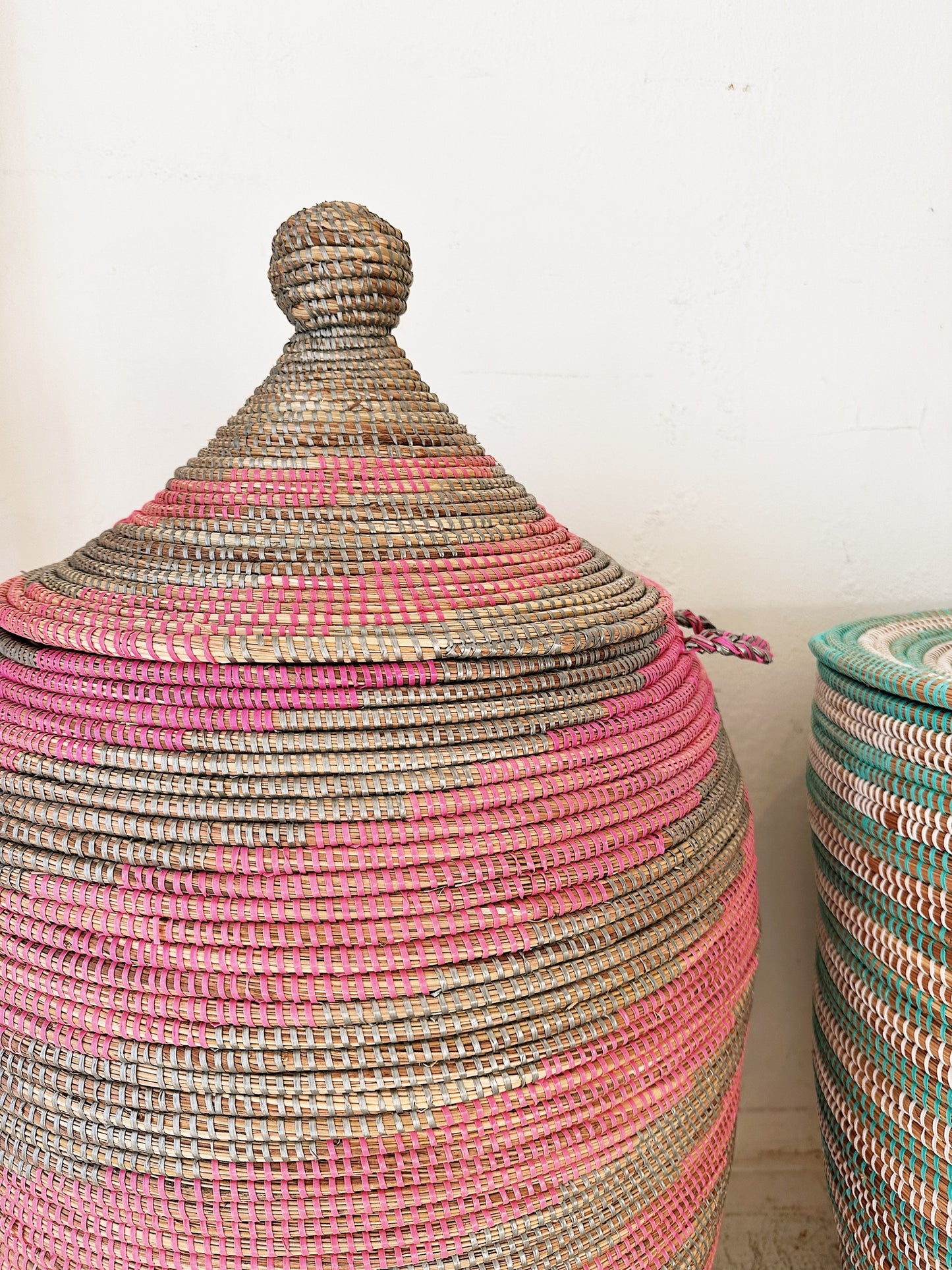 Senegal Woven Prayer Mat Basket / Large Gourd & Classic