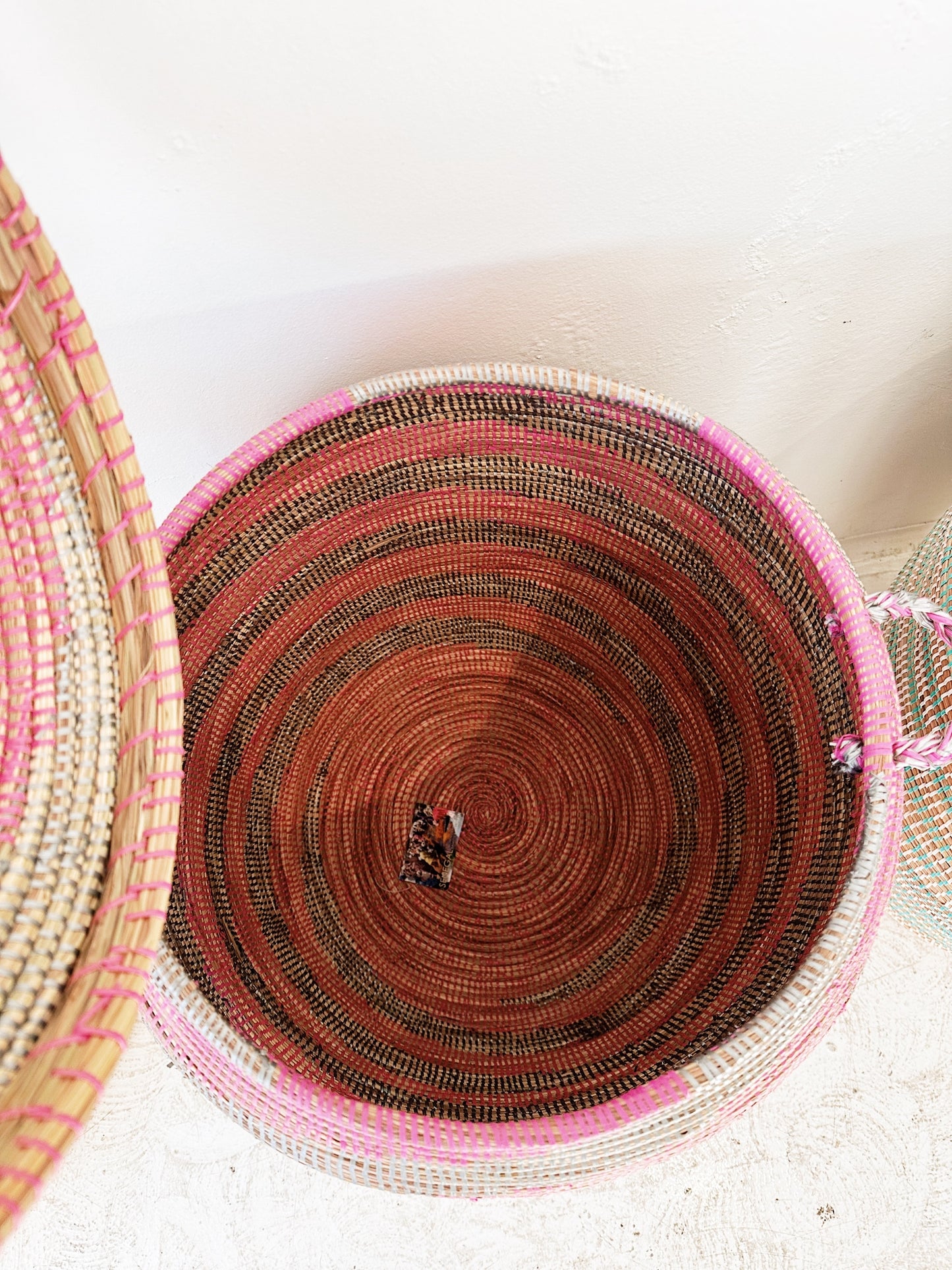 Senegal Woven Prayer Mat Basket / Lidded Variété