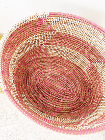 Senegal Woven Prayer Mat Basket / Knitting Basket