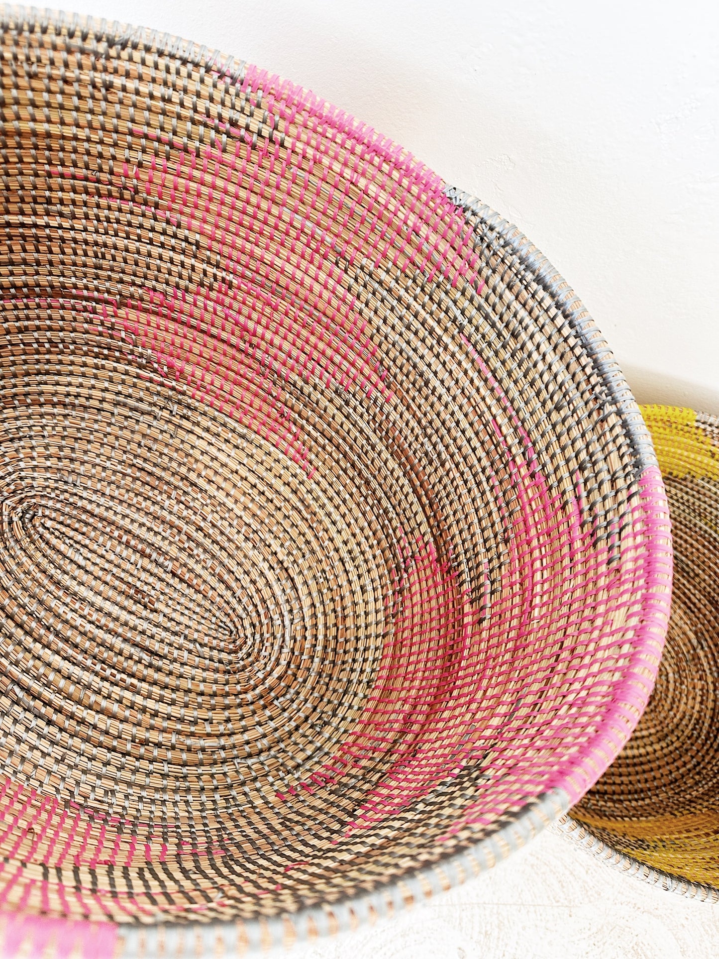 Senegal Woven Prayer Mat Basket / Knitting Basket