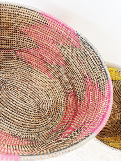 Senegal Woven Prayer Mat Basket / Knitting Basket