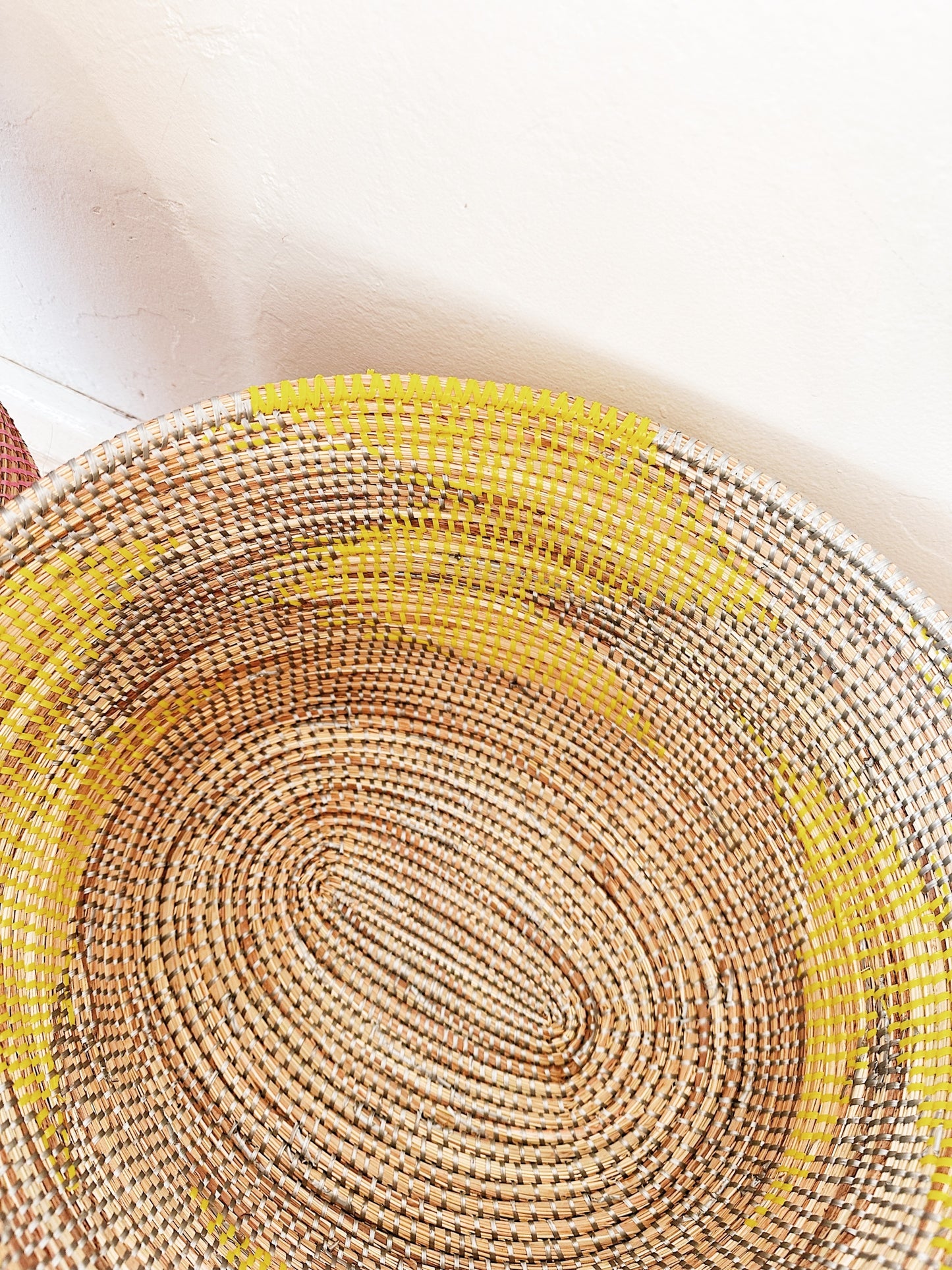 Senegal Woven Prayer Mat Basket / Knitting Basket