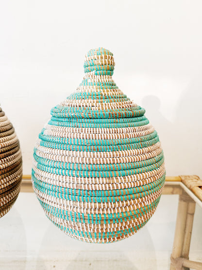 Senegal Woven Prayer Mat Basket / Gourd Mini