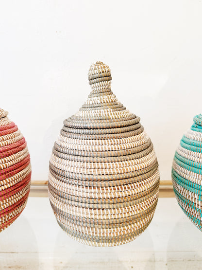 Senegal Woven Prayer Mat Basket / Gourd Mini