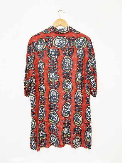Bruce Goold "Red Skulls" Vintage Mambo Loud Shirt 61