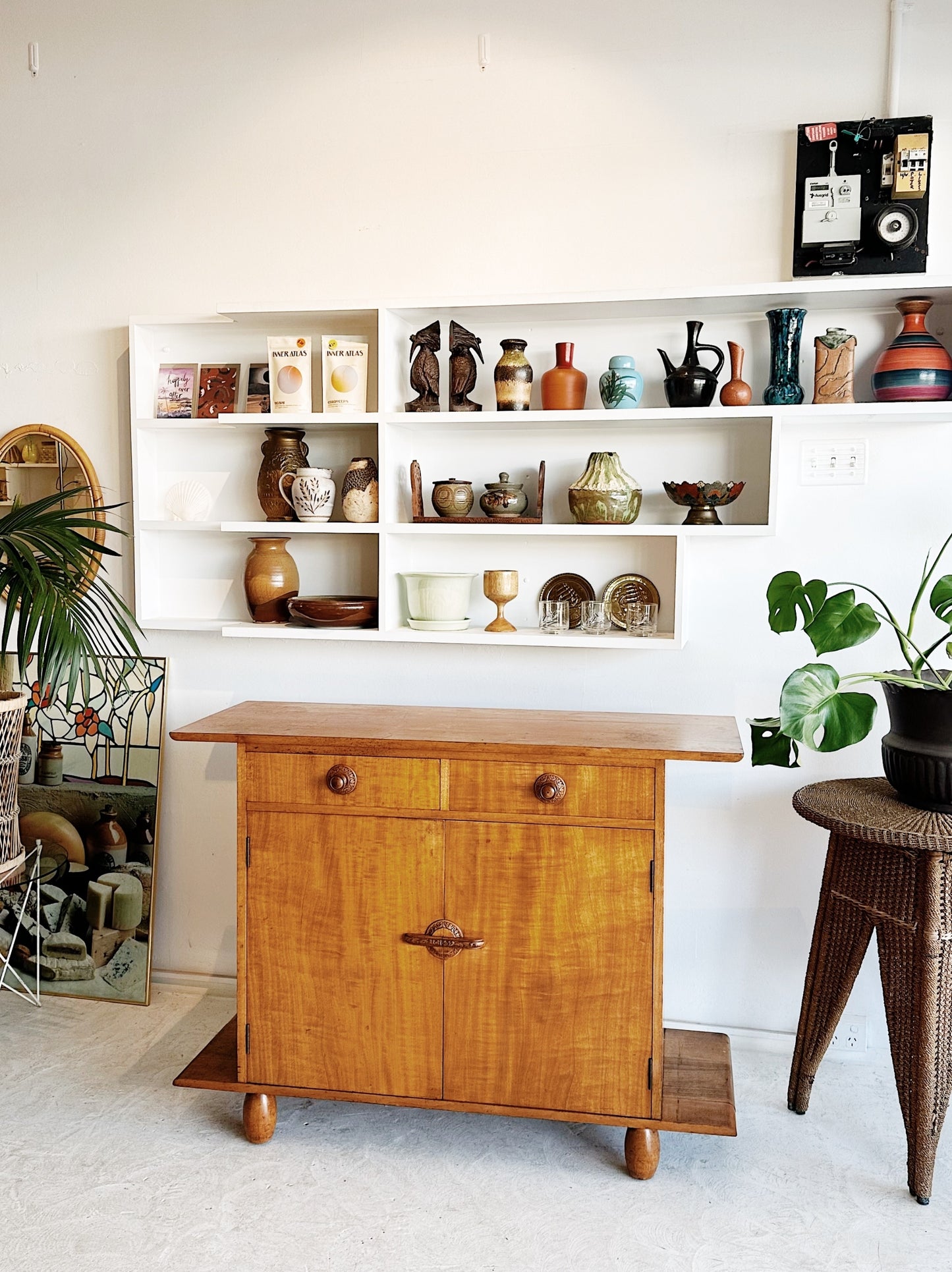 50s Vintage Folk Art Sideboard