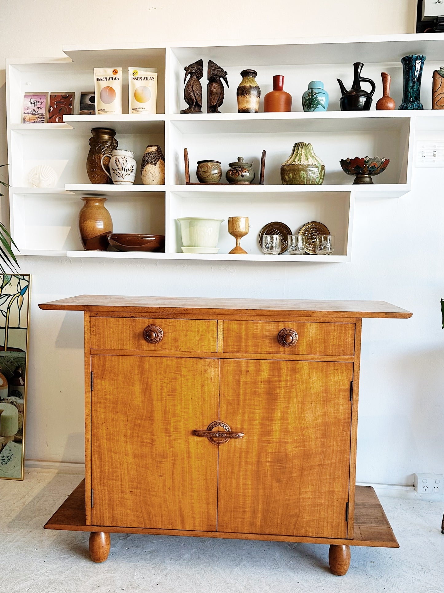 50s Vintage Folk Art Sideboard