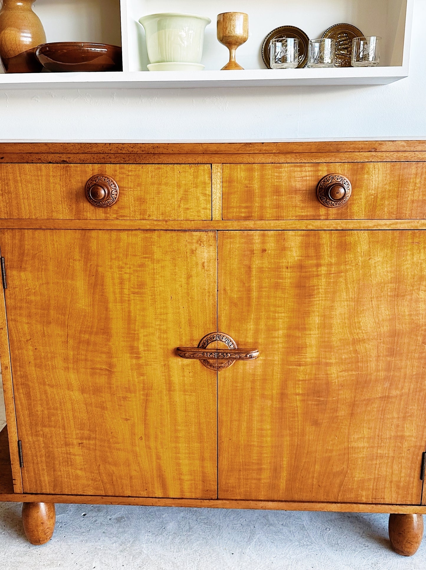 50s Vintage Folk Art Sideboard