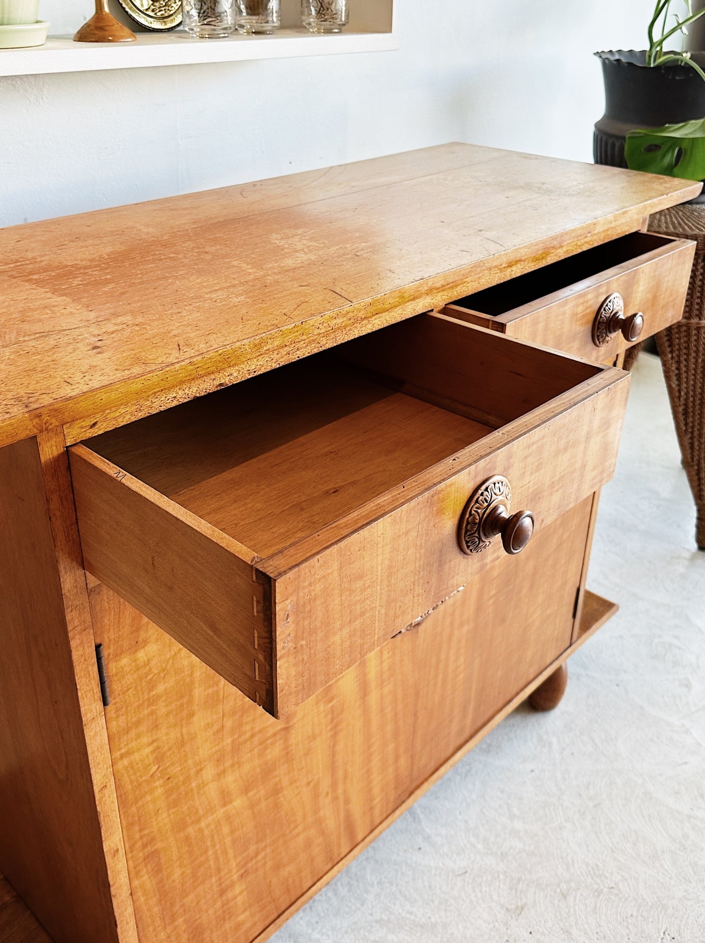 50s Vintage Folk Art Sideboard