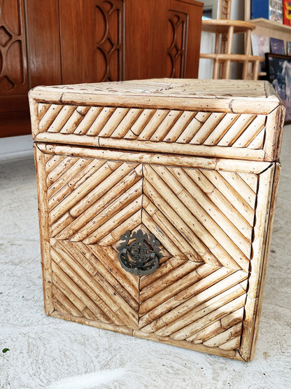 70s 80s Vintage Bamboo Trunk