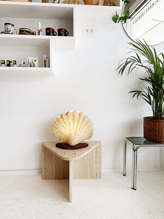Vintage Handmade Fibreglass & Sand Shell Lamp