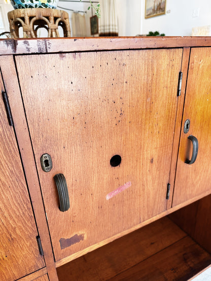 Vintage Industrial Wooden School Lockers