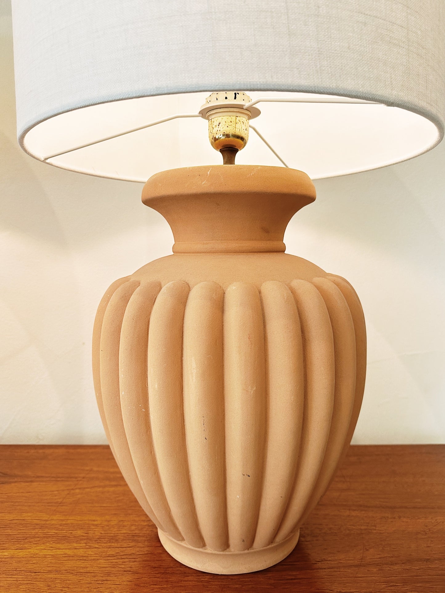 Vintage Italian Terracotta Ceramic Table Lamp / 2 Available