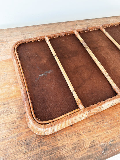 Vintage Large Rattan Tray