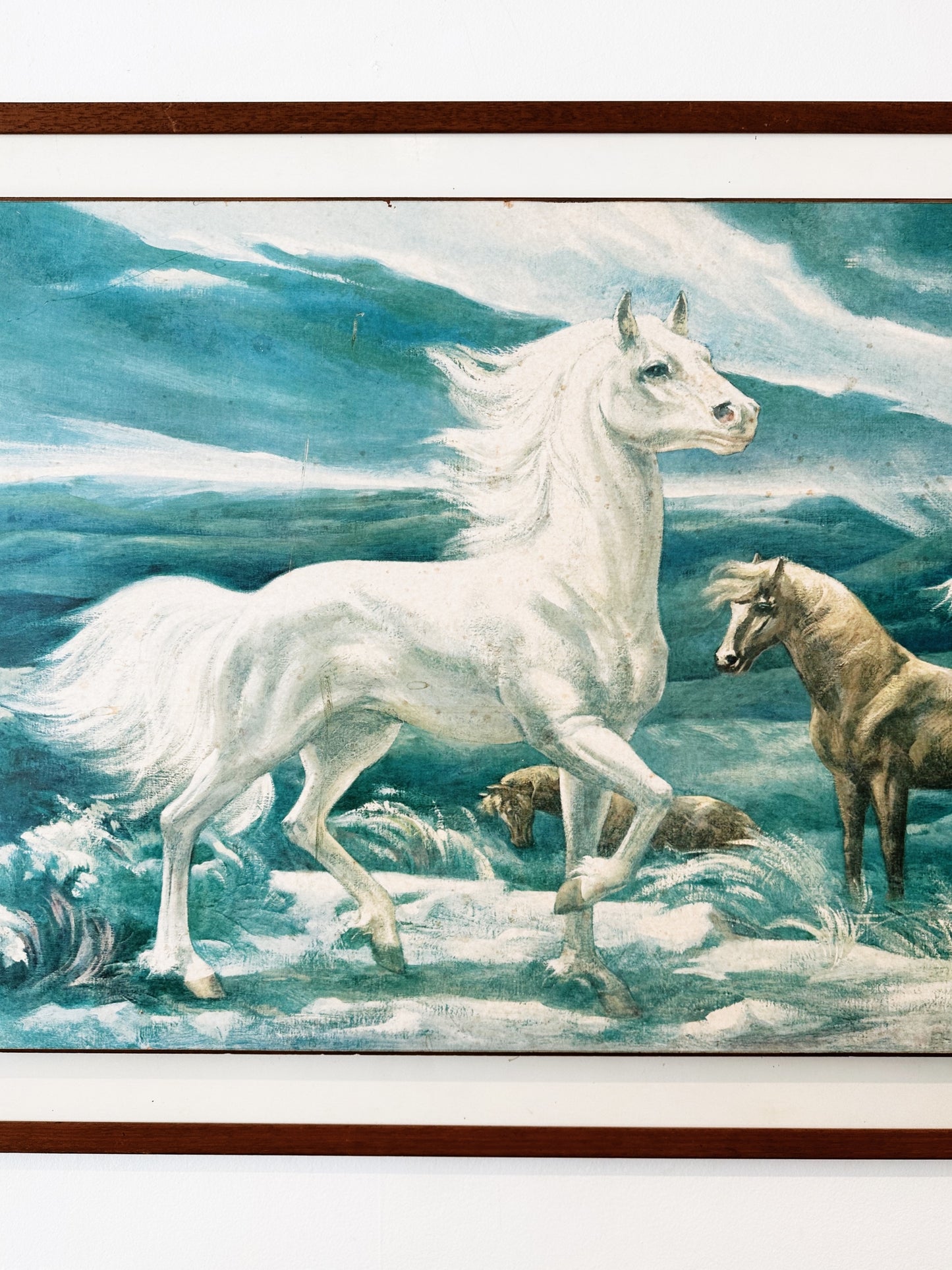 60s Vintage Lumen Winter Mid Century Wild Horses Print