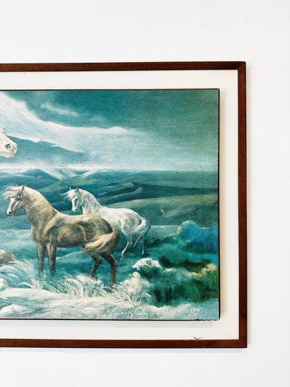 60s Vintage Lumen Winter Mid Century Wild Horses Print