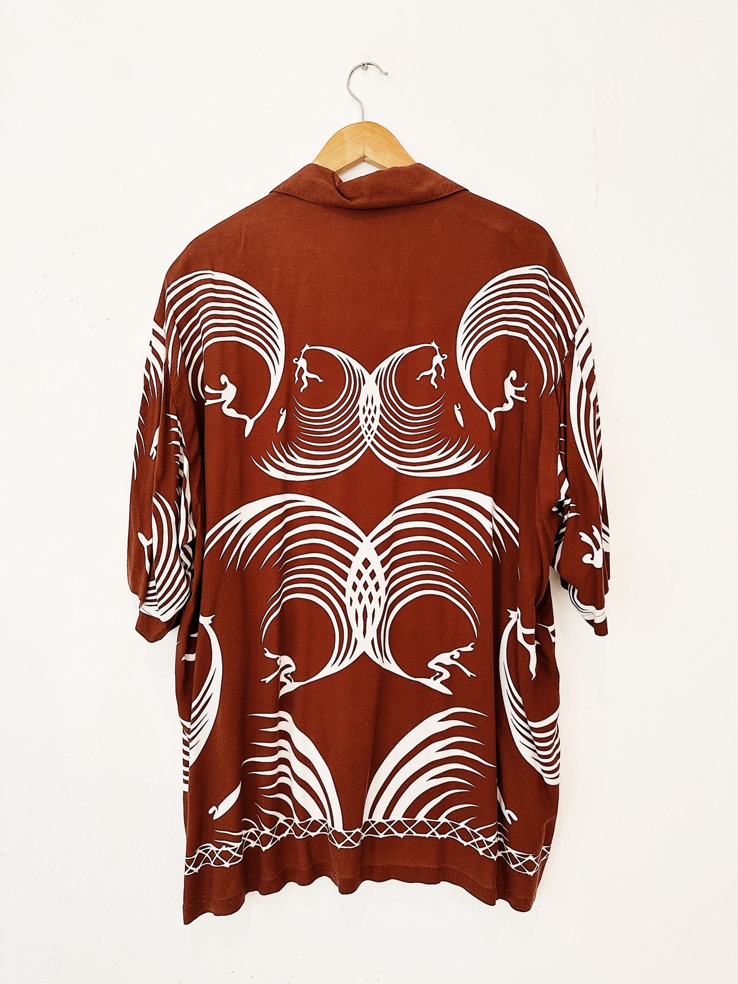Paul McNeil "Batik Surf" Vintage Mambo Loud Shirt (Brown) 53