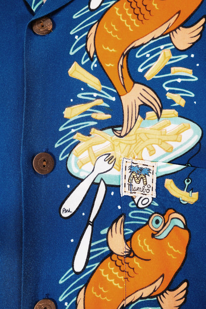 Paul McNeil "Fish & Chips" Vintage Mambo Loud Shirt (Blue) 18