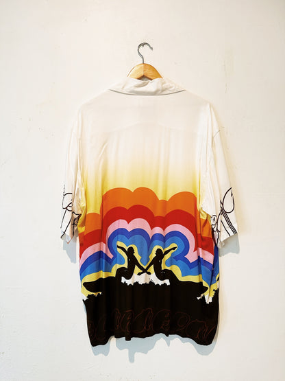 "Morning Of The Earth" Vintage Mambo Loud Shirt (White) 71