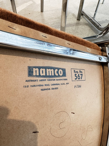 Vintage Namco Rose Gold Velvet & Chrome Dining Set / $450 SET
