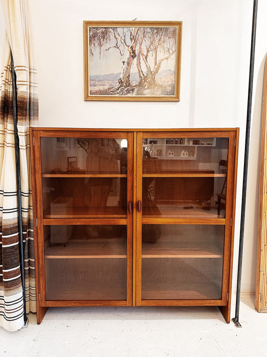 Vintage Parker Bookcase / Cabinet with Glass Doors