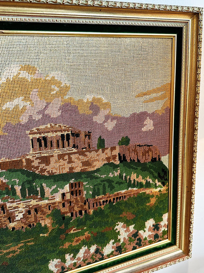 Vintage Pastel Landscape Cross Stitch Picture