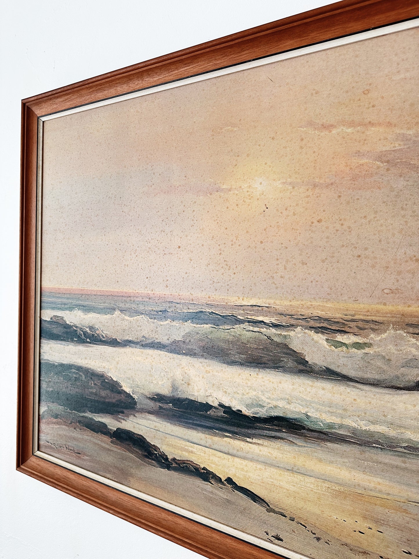 Vintage Robert Wood Ocean Sunset Seascape Print