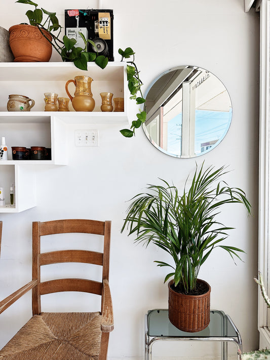 90s Vintage Round Beveled Edge Mirror