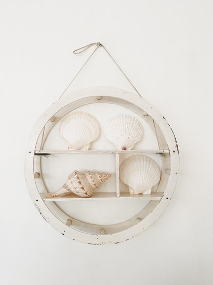 Vintage Beach Shack Round Shadow Box