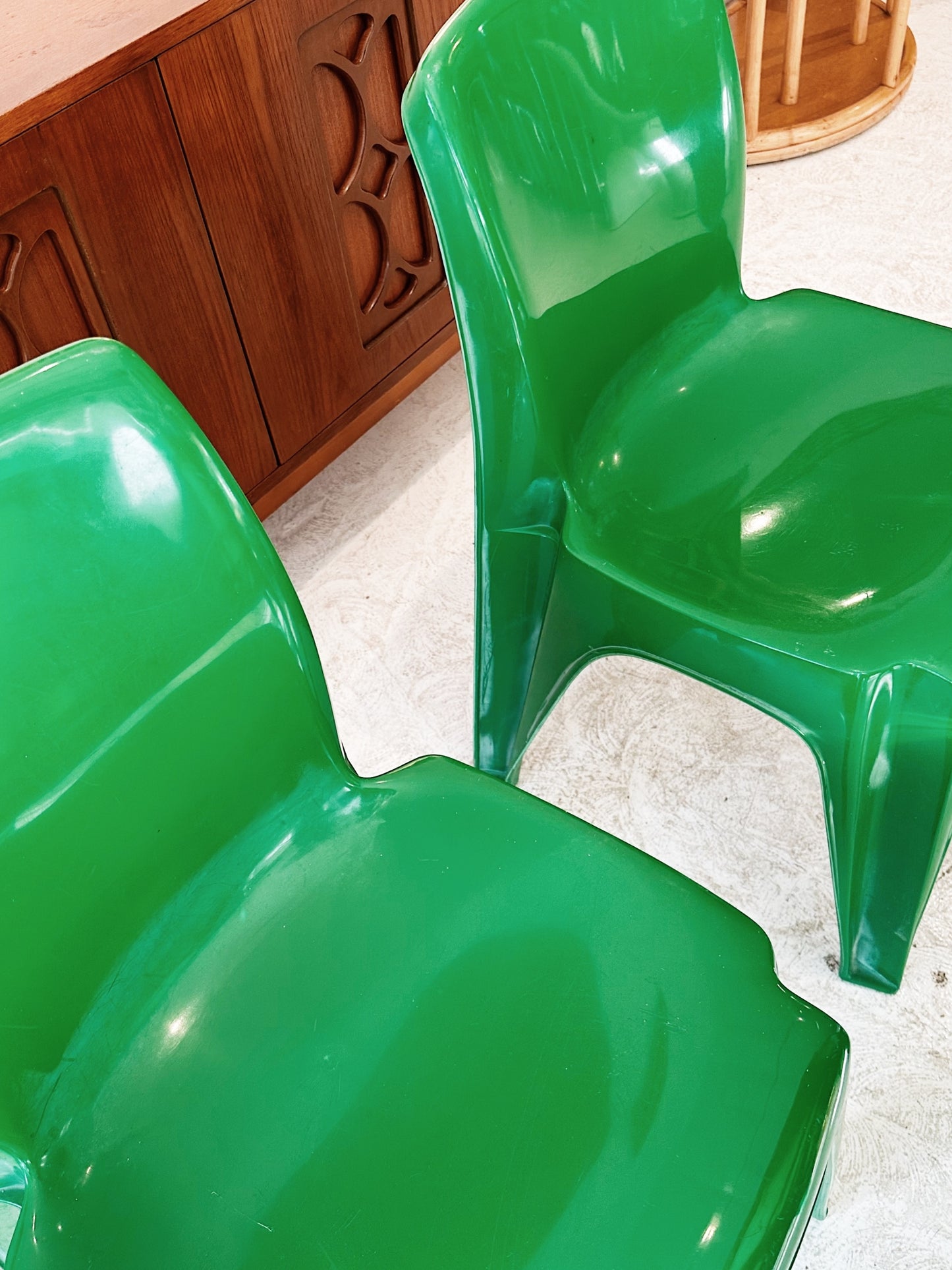 70s Vintage Sebel Grass Green "Integra" Chair / 4 AVAILABLE